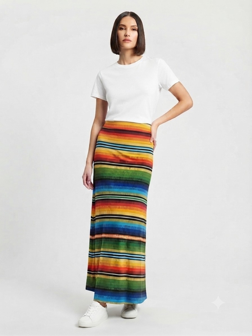 Striped Multicolor Maxi Skirt - Women's Up To Size 3XL